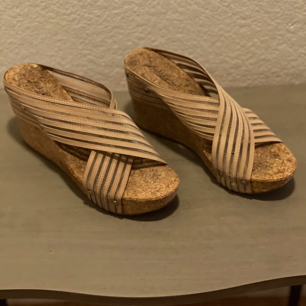 Lucky Brand Nude Cork Wedges